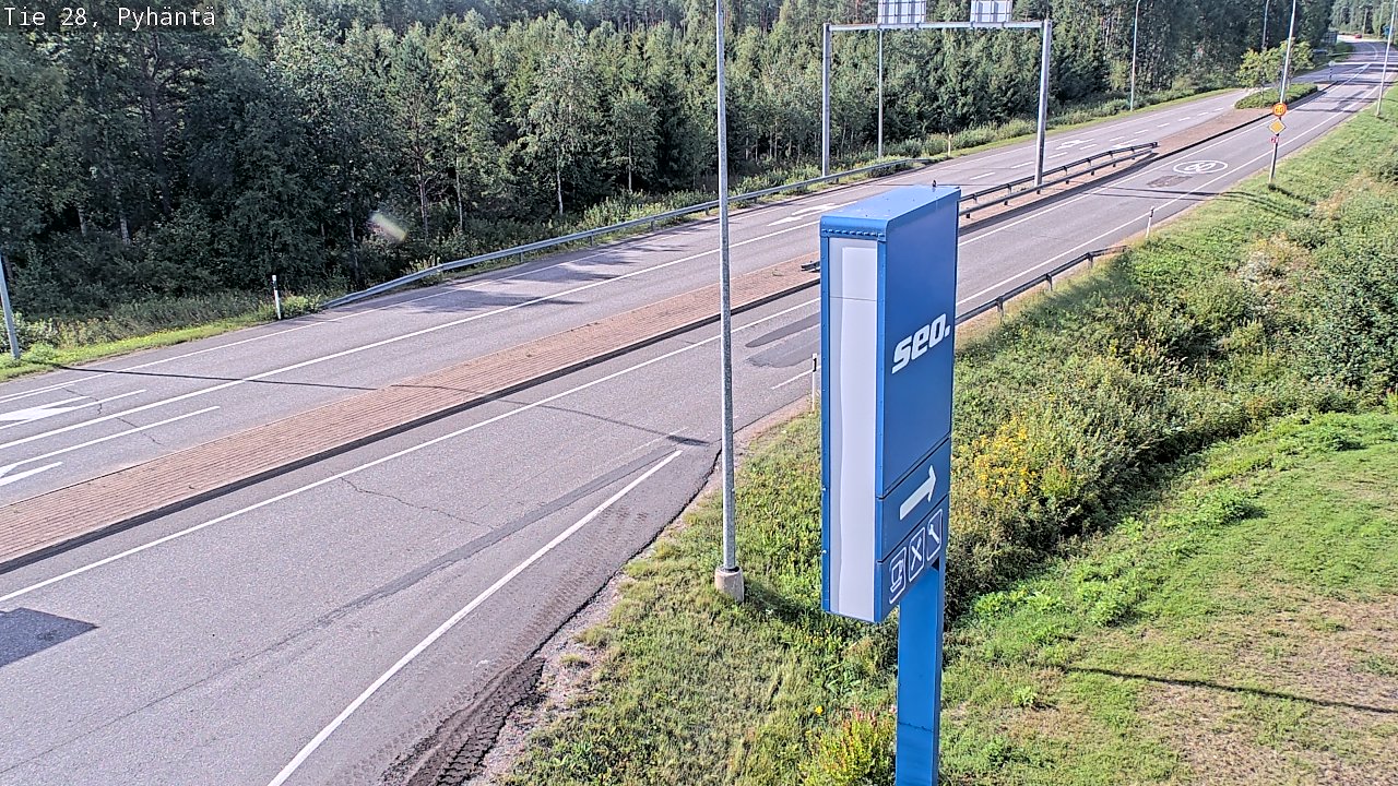 Weather Camera Image Väg 28 Pyhäntä, Pyhäntä, Pohjois-Pohjanmaa