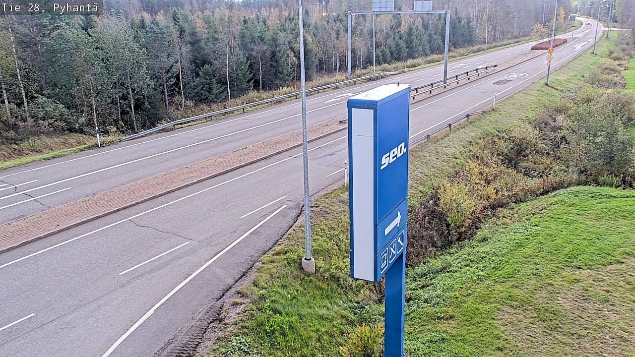 Weather Camera Image Väg 28 Pyhäntä, Pyhäntä, Pohjois-Pohjanmaa