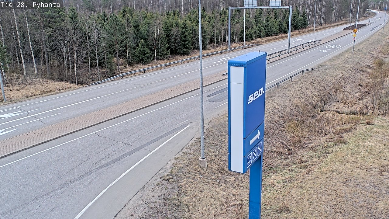 Weather Camera Image Väg 28 Pyhäntä, Pyhäntä, Pohjois-Pohjanmaa