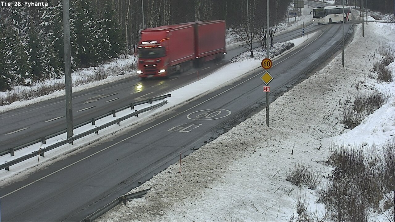 Weather Camera Image Väg 28 Pyhäntä, Pyhäntä, Pohjois-Pohjanmaa