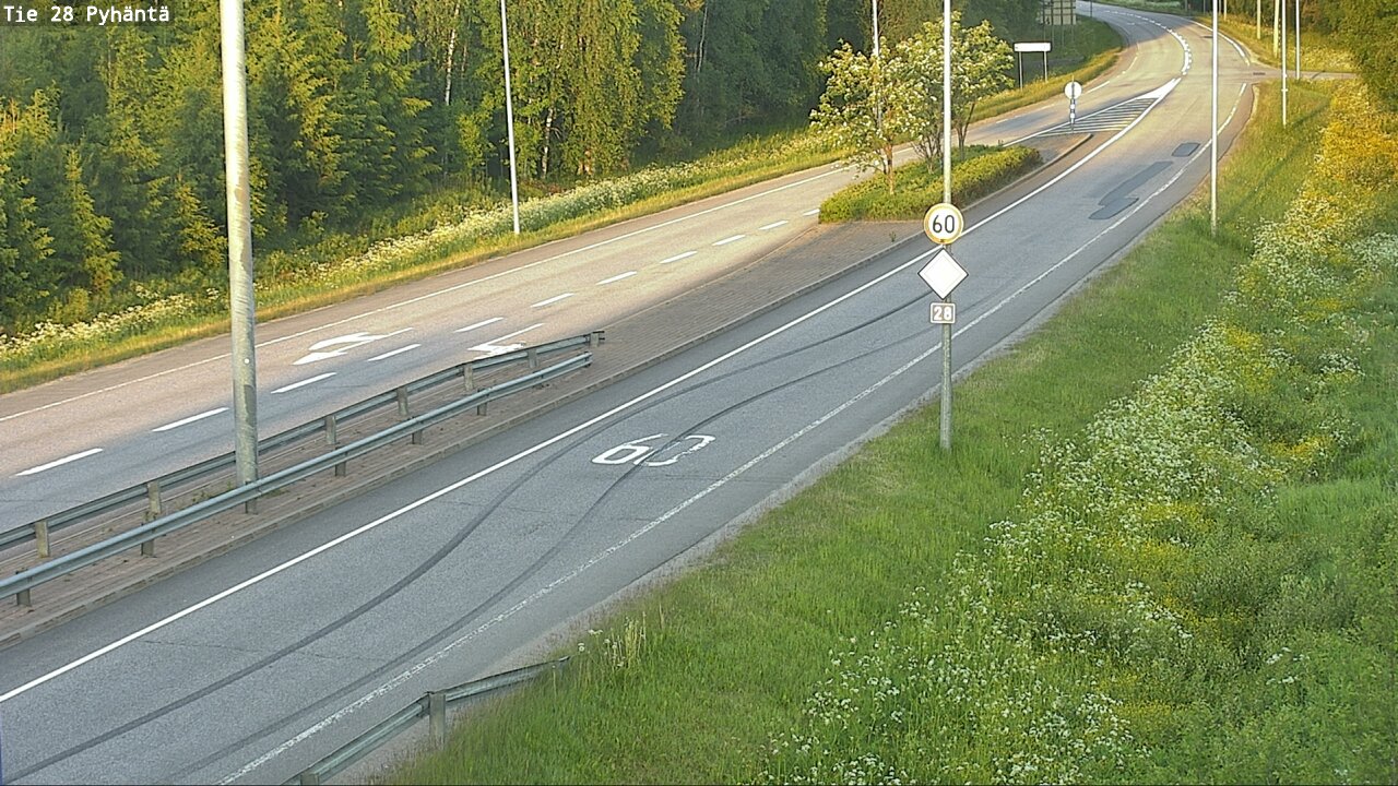 Weather Camera Image Väg 28 Pyhäntä, Pyhäntä, Pohjois-Pohjanmaa