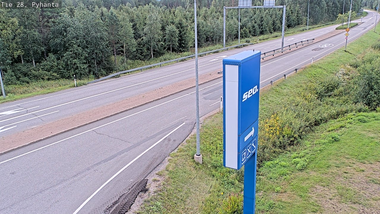 Weather Camera Image Väg 28 Pyhäntä, Pyhäntä, Pohjois-Pohjanmaa