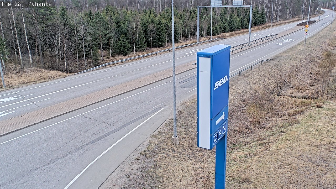 Weather Camera Image Väg 28 Pyhäntä, Pyhäntä, Pohjois-Pohjanmaa