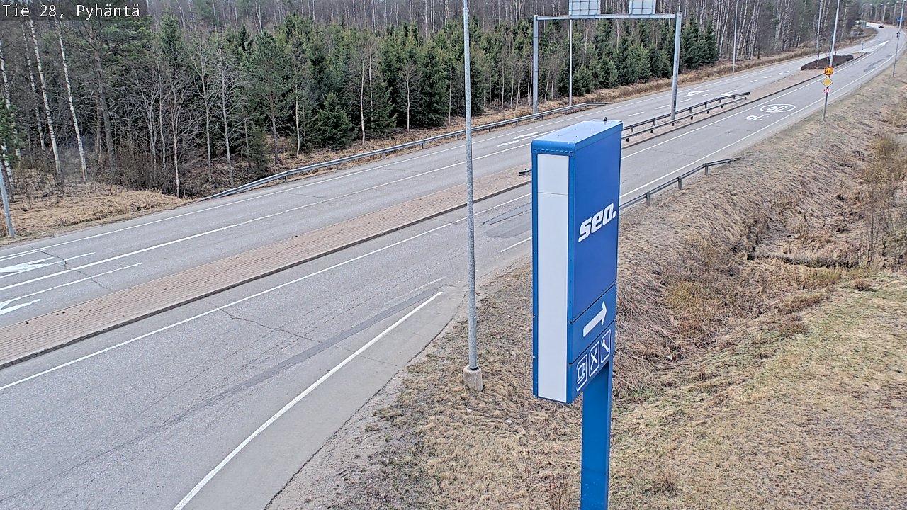 Weather Camera Image Väg 28 Pyhäntä, Pyhäntä, Pohjois-Pohjanmaa