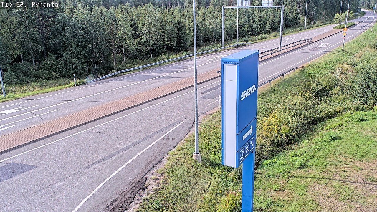 Weather Camera Image Väg 28 Pyhäntä, Pyhäntä, Pohjois-Pohjanmaa