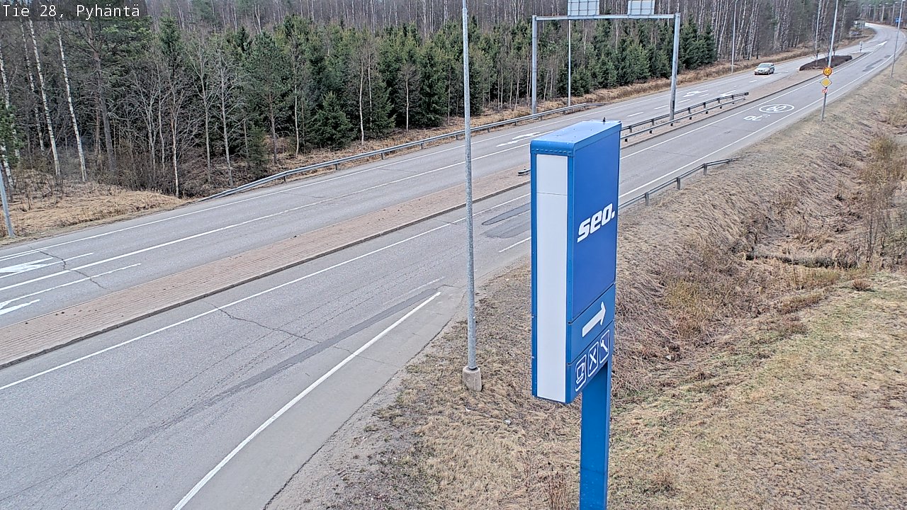 Weather Camera Image Väg 28 Pyhäntä, Pyhäntä, Pohjois-Pohjanmaa