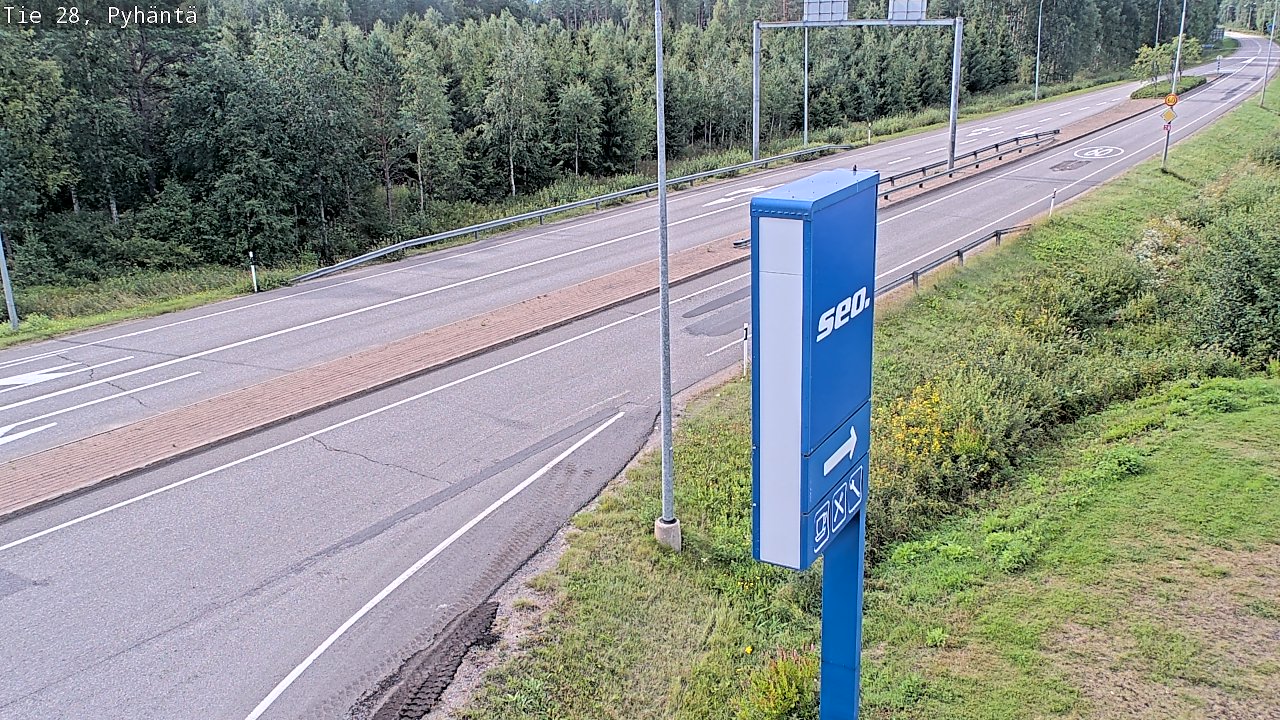 Weather Camera Image Väg 28 Pyhäntä, Pyhäntä, Pohjois-Pohjanmaa