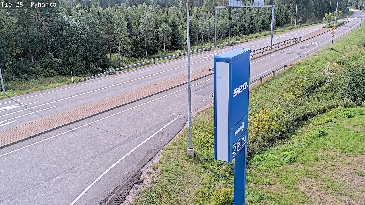 Weather Camera Image Väg 28 Pyhäntä, Pyhäntä, Pohjois-Pohjanmaa