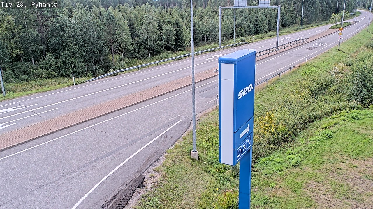 Weather Camera Image Väg 28 Pyhäntä, Pyhäntä, Pohjois-Pohjanmaa