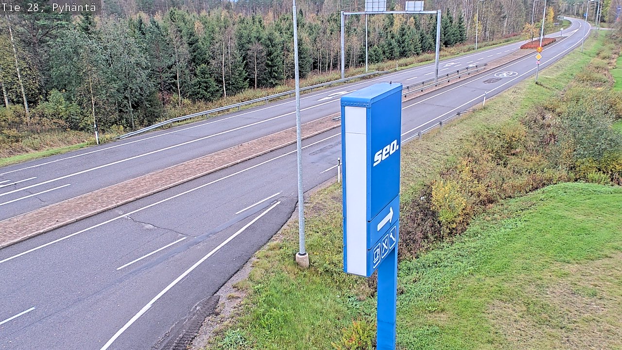 Weather Camera Image Väg 28 Pyhäntä, Pyhäntä, Pohjois-Pohjanmaa