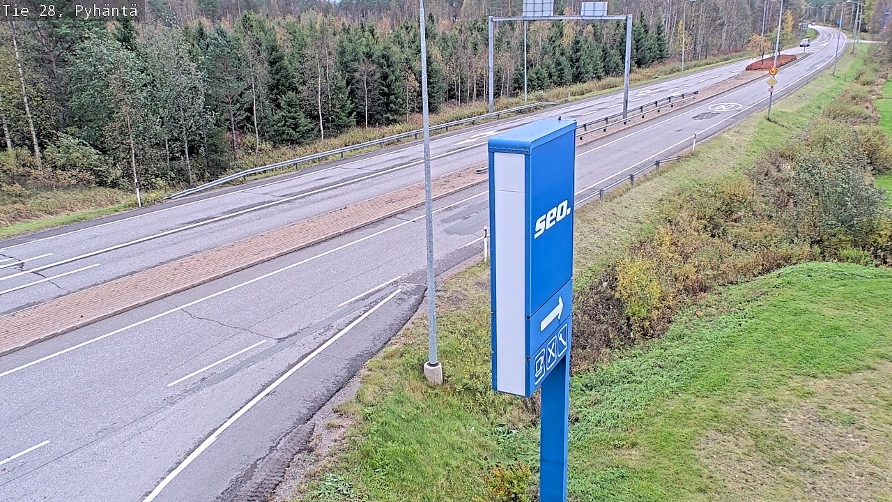 Weather Camera Image Väg 28 Pyhäntä, Pyhäntä, Pohjois-Pohjanmaa