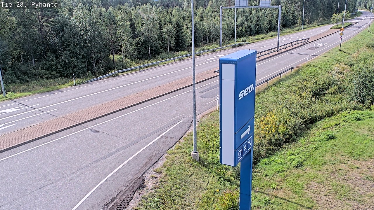 Weather Camera Image Väg 28 Pyhäntä, Pyhäntä, Pohjois-Pohjanmaa