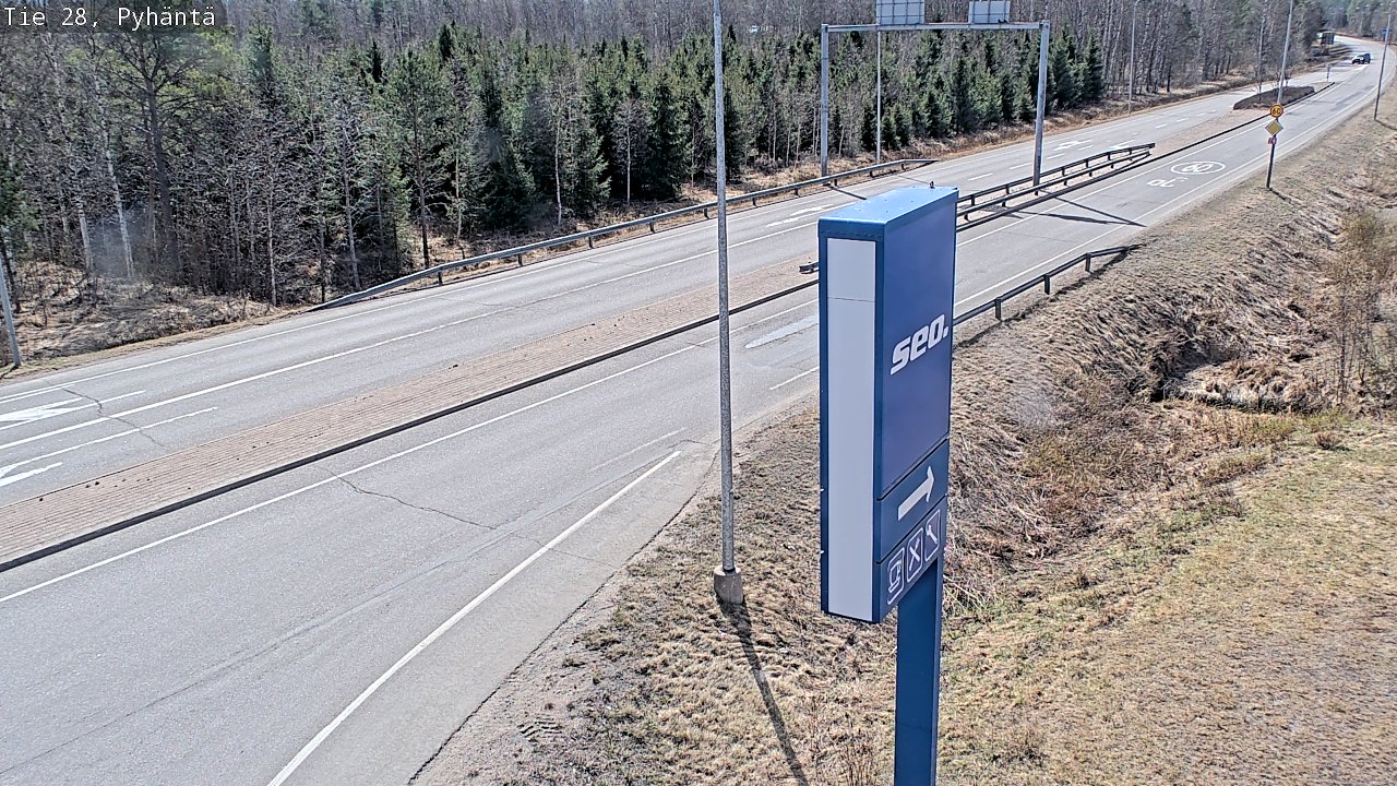 Weather Camera Image Väg 28 Pyhäntä, Pyhäntä, Pohjois-Pohjanmaa