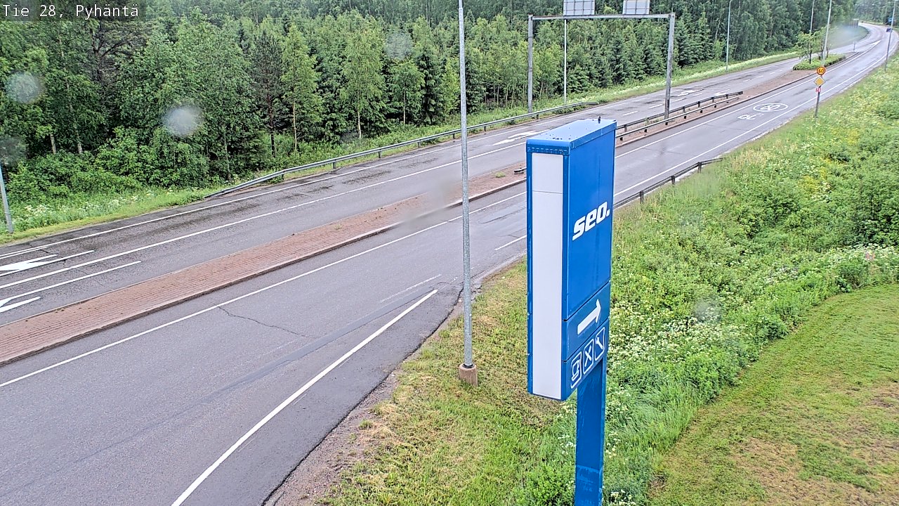 Weather Camera Image Väg 28 Pyhäntä, Pyhäntä, Pohjois-Pohjanmaa