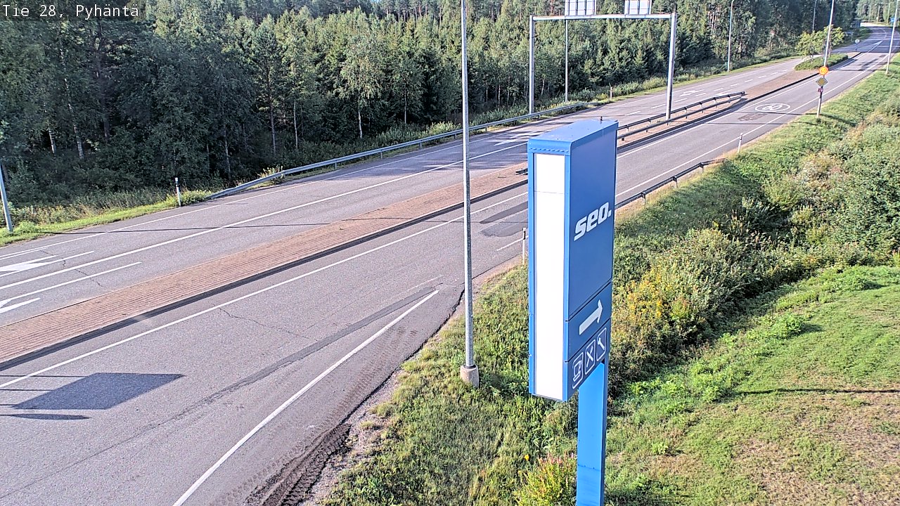 Weather Camera Image Väg 28 Pyhäntä, Pyhäntä, Pohjois-Pohjanmaa