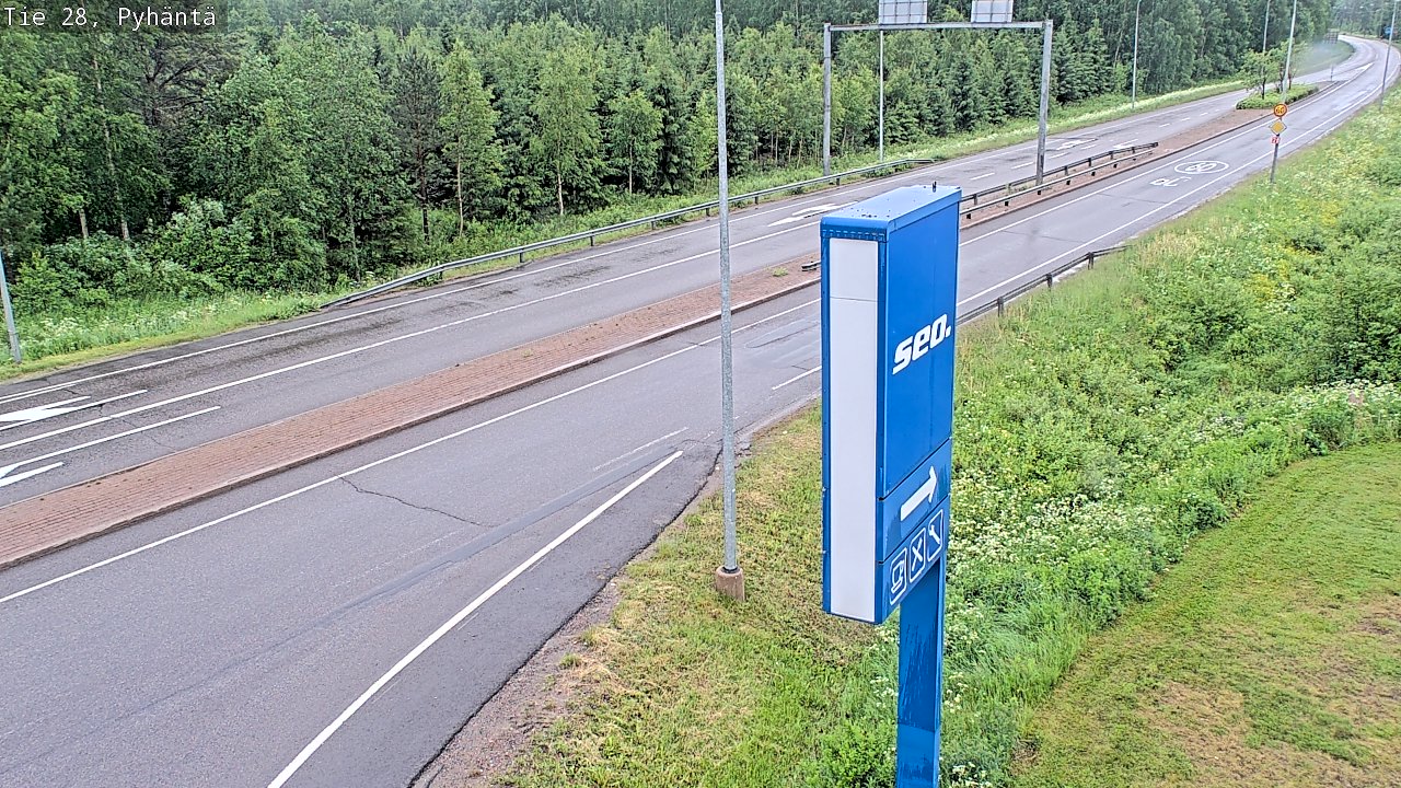 Weather Camera Image Väg 28 Pyhäntä, Pyhäntä, Pohjois-Pohjanmaa