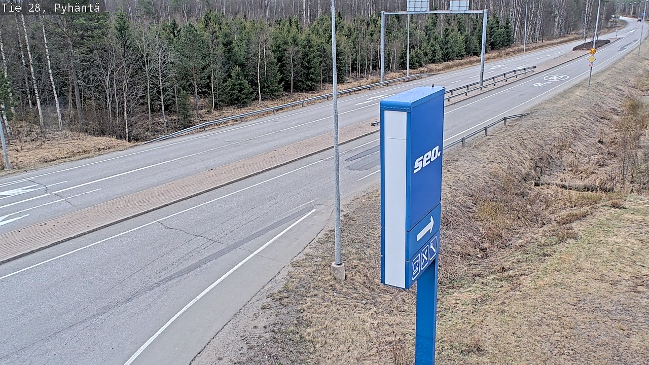 Weather Camera Image Väg 28 Pyhäntä, Pyhäntä, Pohjois-Pohjanmaa
