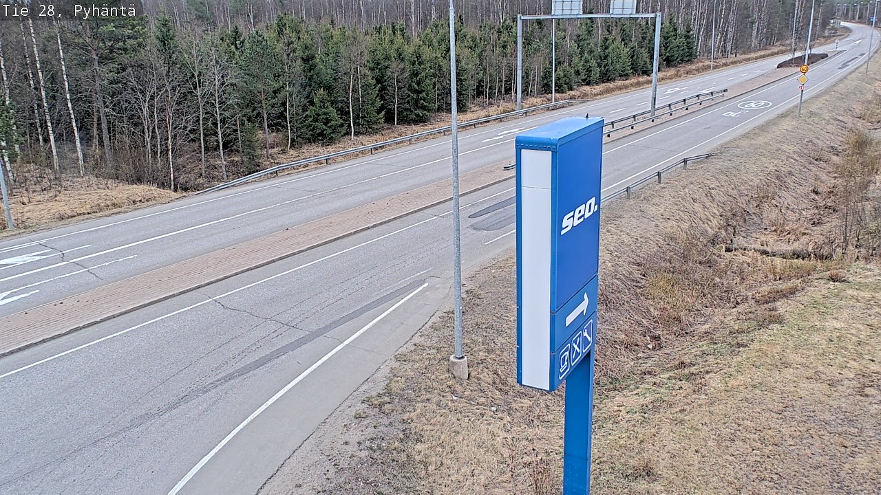 Weather Camera Image Väg 28 Pyhäntä, Pyhäntä, Pohjois-Pohjanmaa