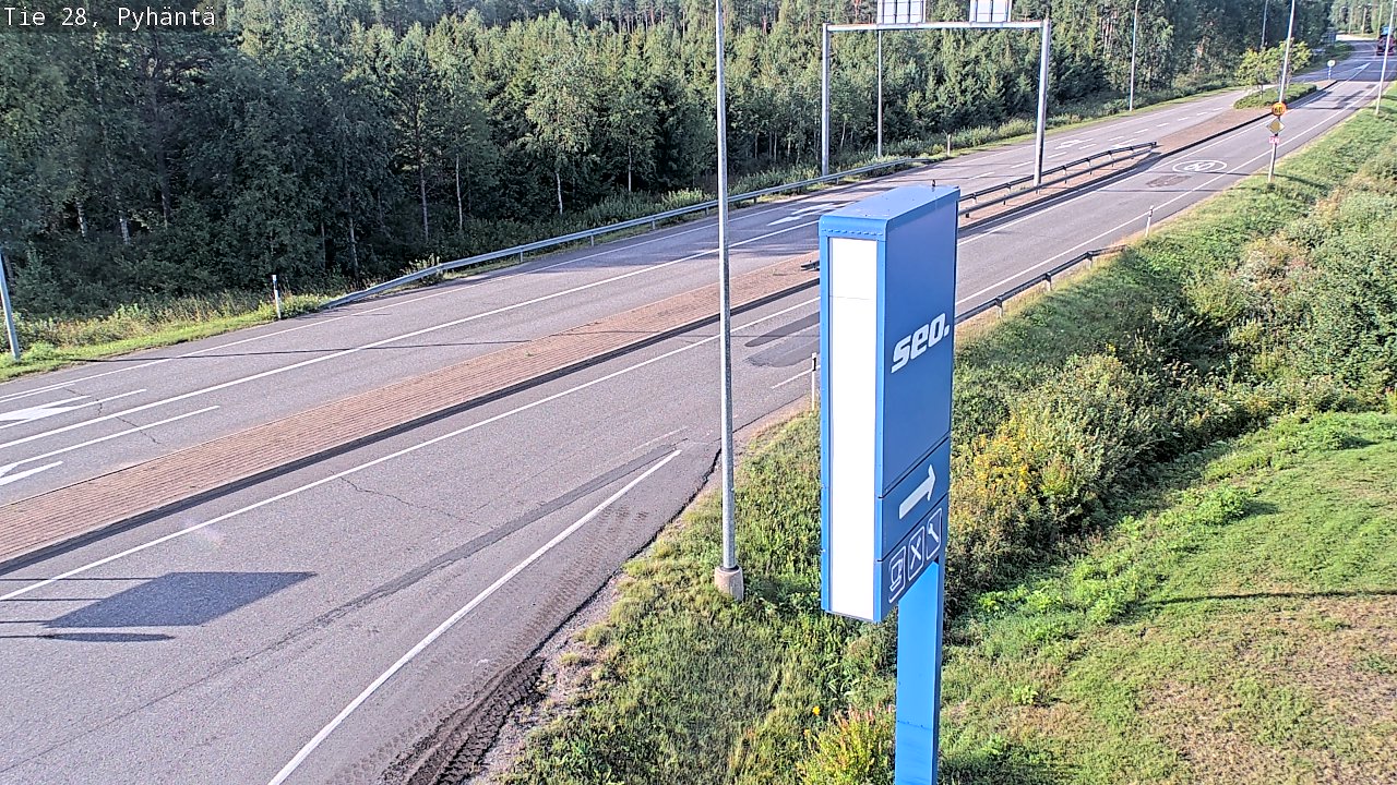 Weather Camera Image Väg 28 Pyhäntä, Pyhäntä, Pohjois-Pohjanmaa