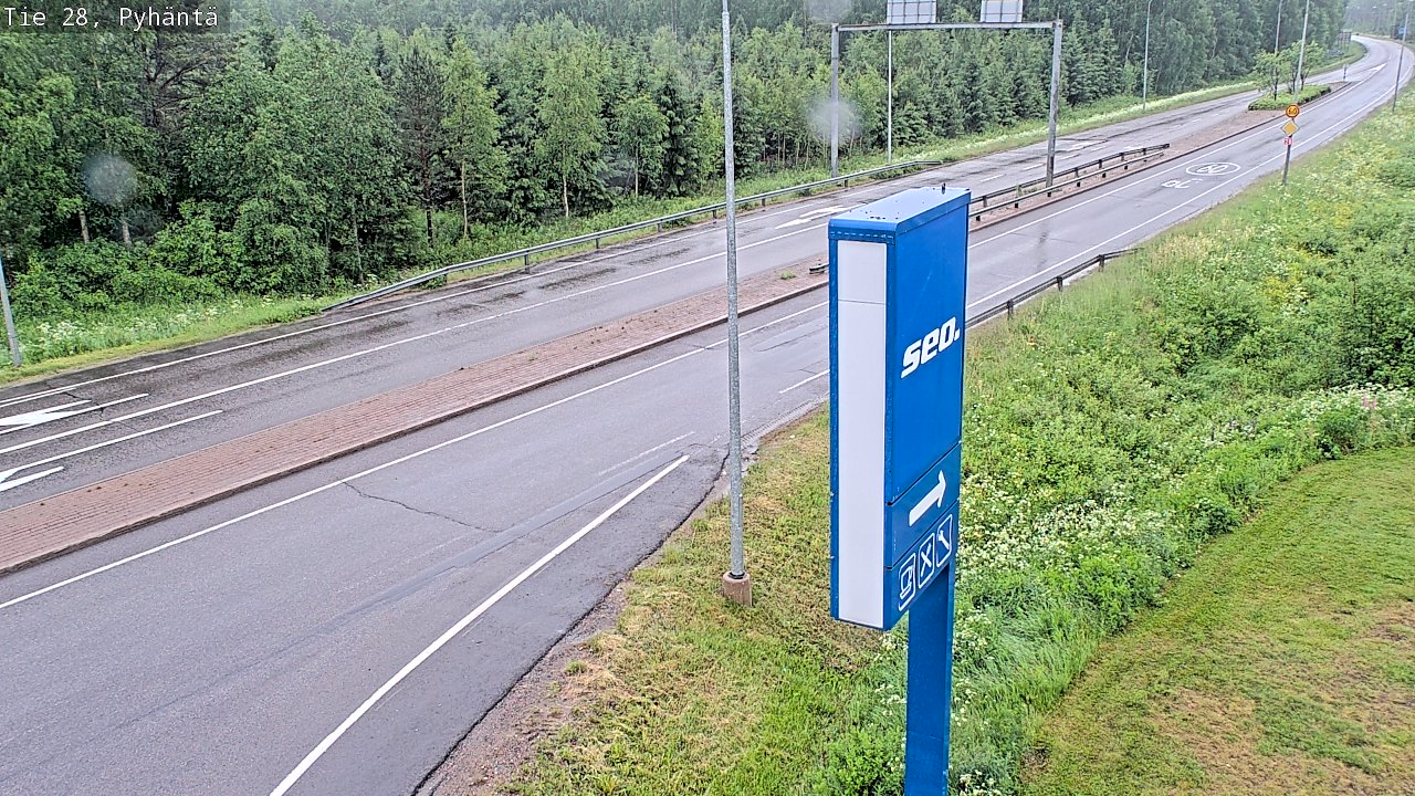 Weather Camera Image Väg 28 Pyhäntä, Pyhäntä, Pohjois-Pohjanmaa
