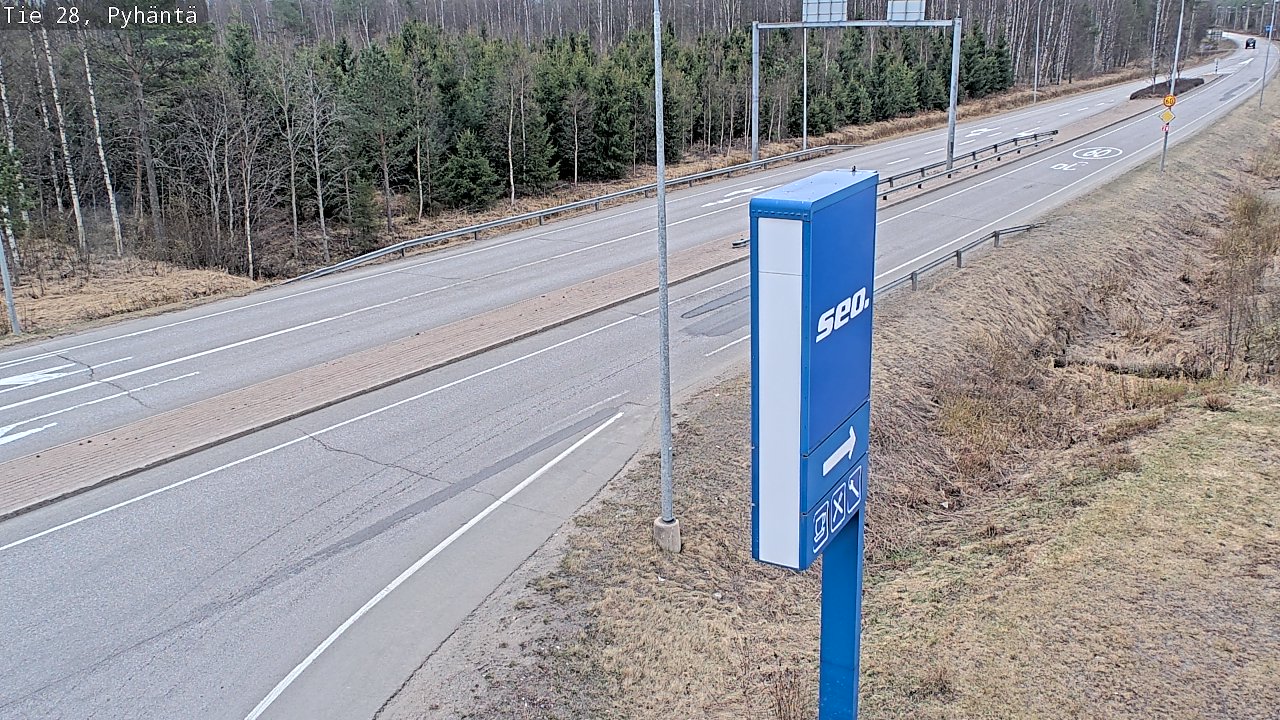 Weather Camera Image Väg 28 Pyhäntä, Pyhäntä, Pohjois-Pohjanmaa