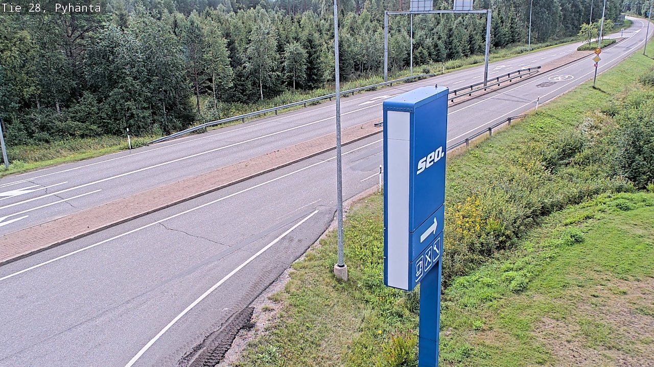 Weather Camera Image Väg 28 Pyhäntä, Pyhäntä, Pohjois-Pohjanmaa