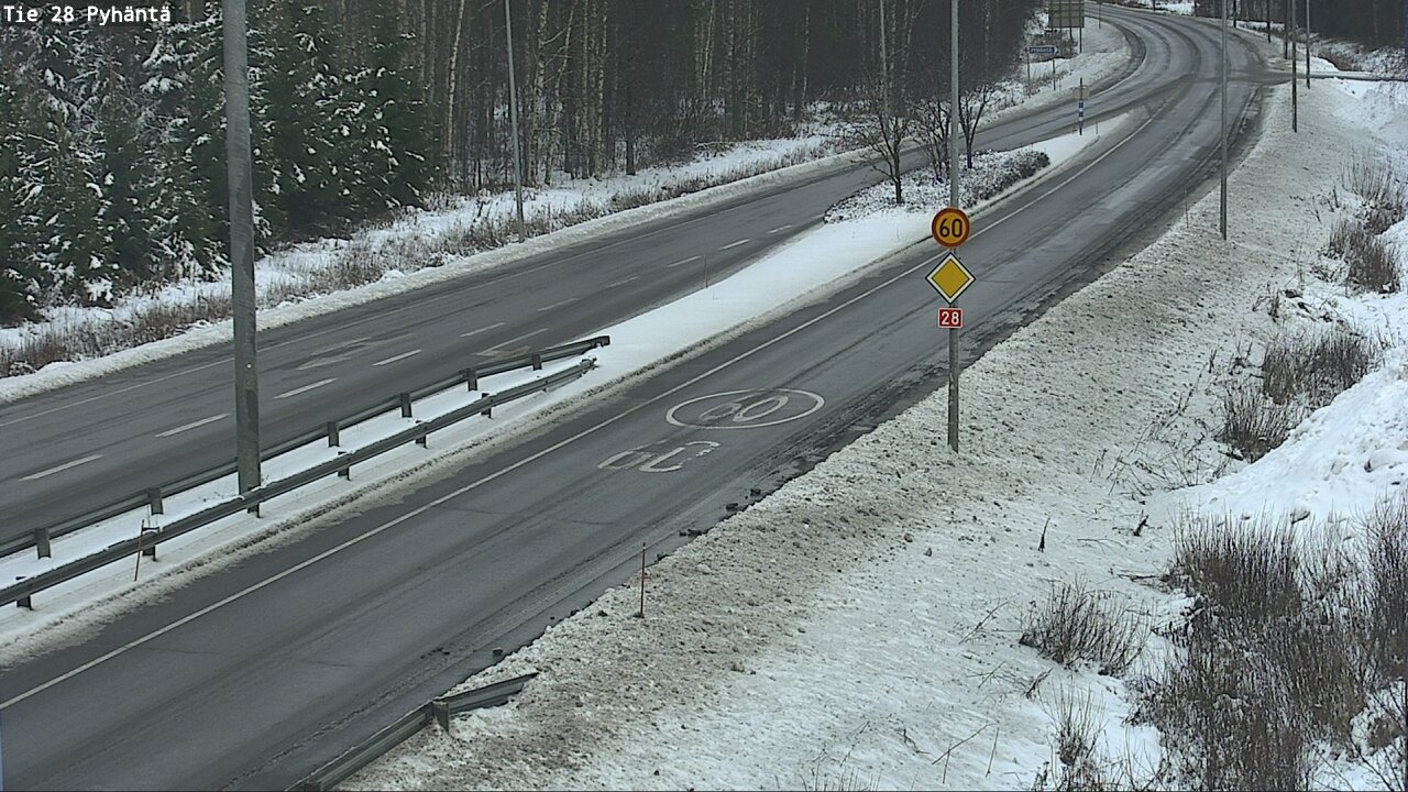 Weather Camera Image Väg 28 Pyhäntä, Pyhäntä, Pohjois-Pohjanmaa