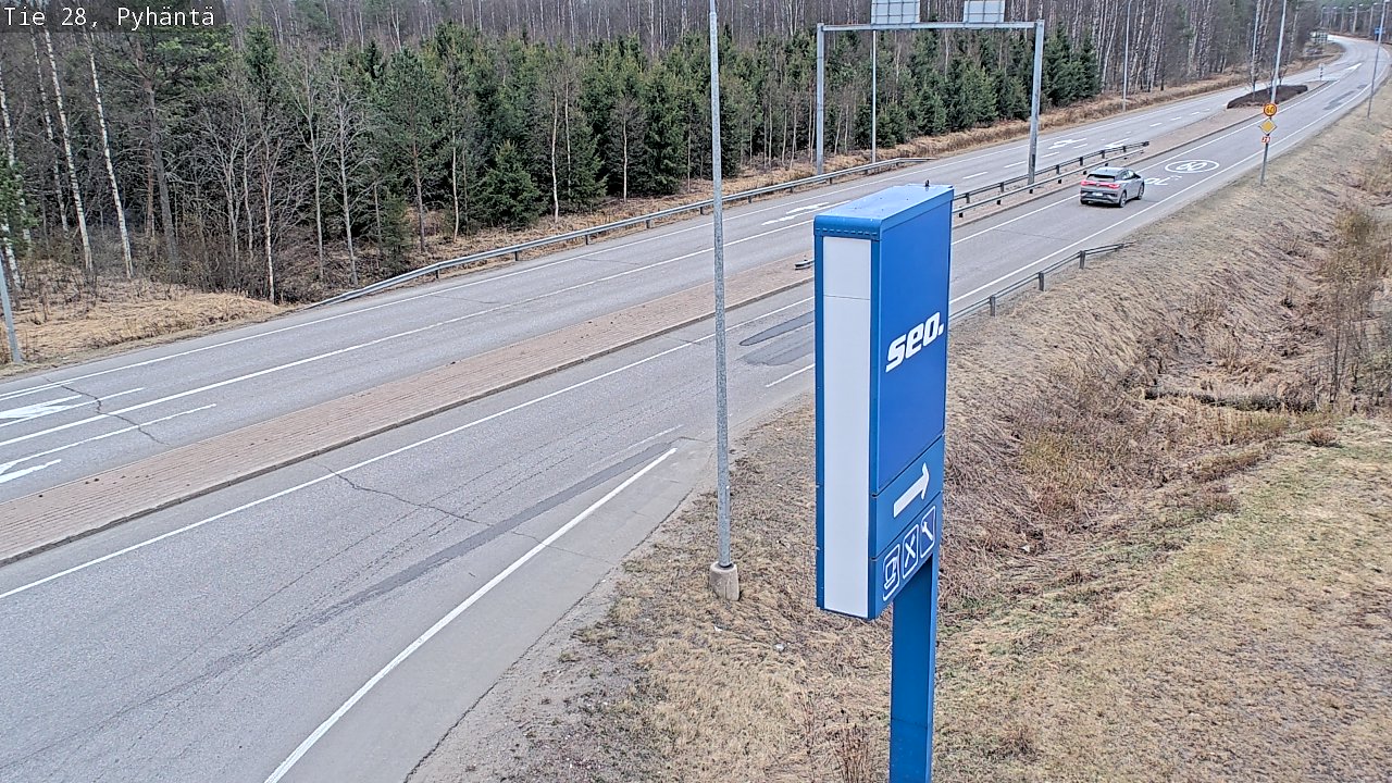 Weather Camera Image Väg 28 Pyhäntä, Pyhäntä, Pohjois-Pohjanmaa