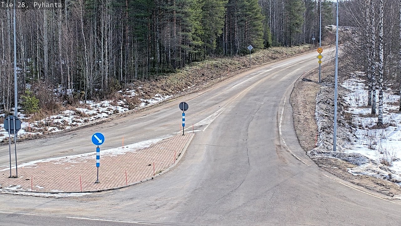 Weather Camera Image Väg 28 Pyhäntä, Pyhäntä, Pohjois-Pohjanmaa
