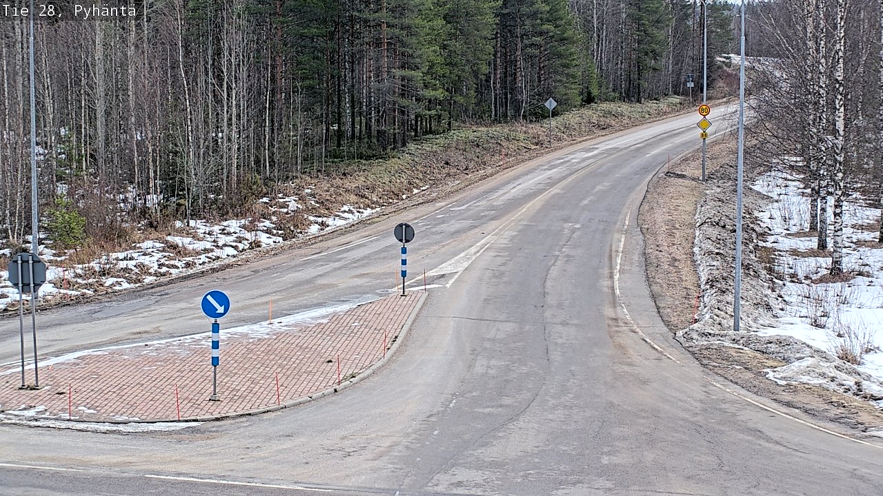 Weather Camera Image Väg 28 Pyhäntä, Pyhäntä, Pohjois-Pohjanmaa