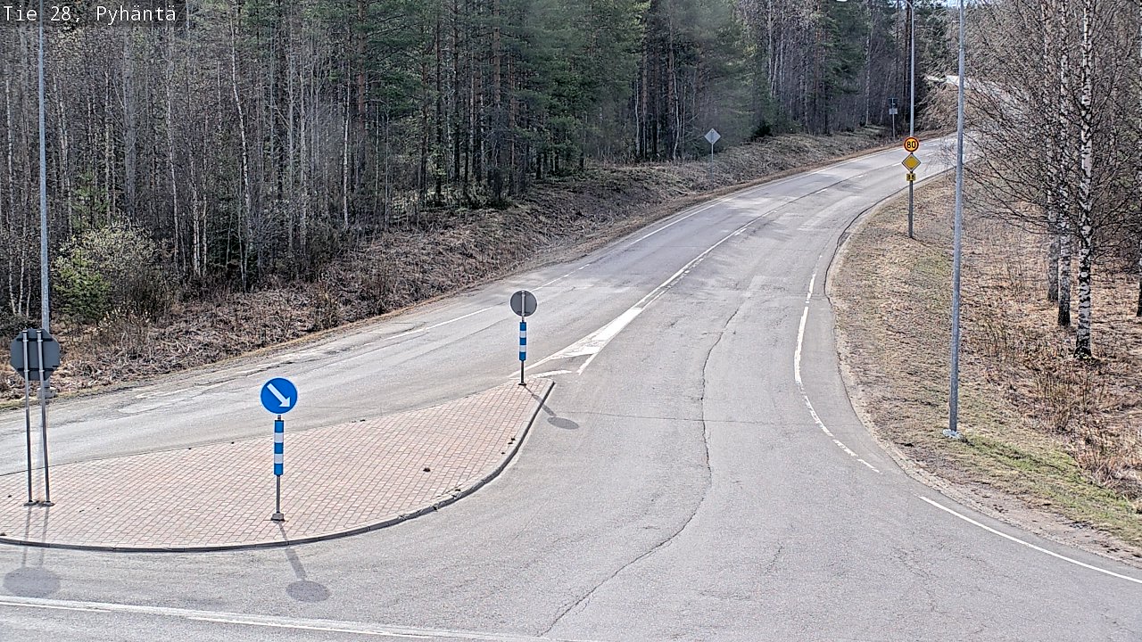 Weather Camera Image Väg 28 Pyhäntä, Pyhäntä, Pohjois-Pohjanmaa