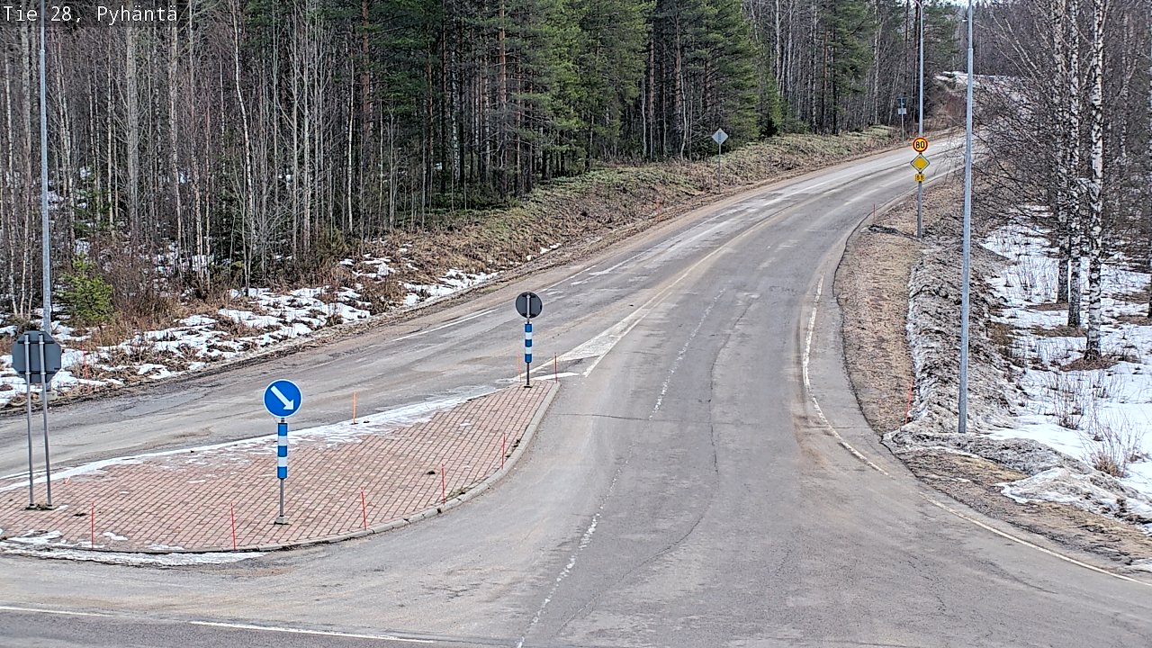 Weather Camera Image Väg 28 Pyhäntä, Pyhäntä, Pohjois-Pohjanmaa
