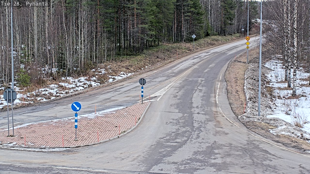 Weather Camera Image Väg 28 Pyhäntä, Pyhäntä, Pohjois-Pohjanmaa