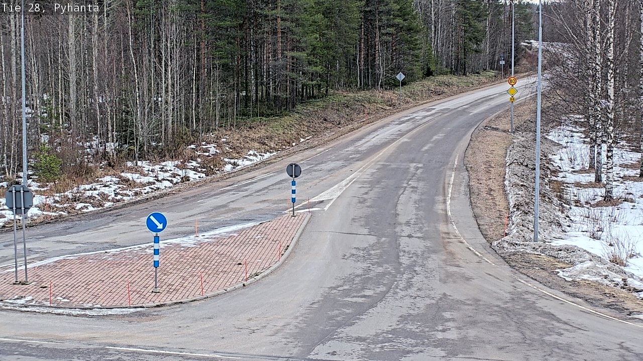 Weather Camera Image Väg 28 Pyhäntä, Pyhäntä, Pohjois-Pohjanmaa