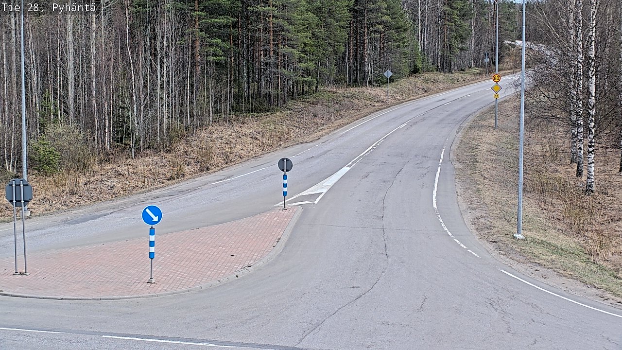 Weather Camera Image Väg 28 Pyhäntä, Pyhäntä, Pohjois-Pohjanmaa
