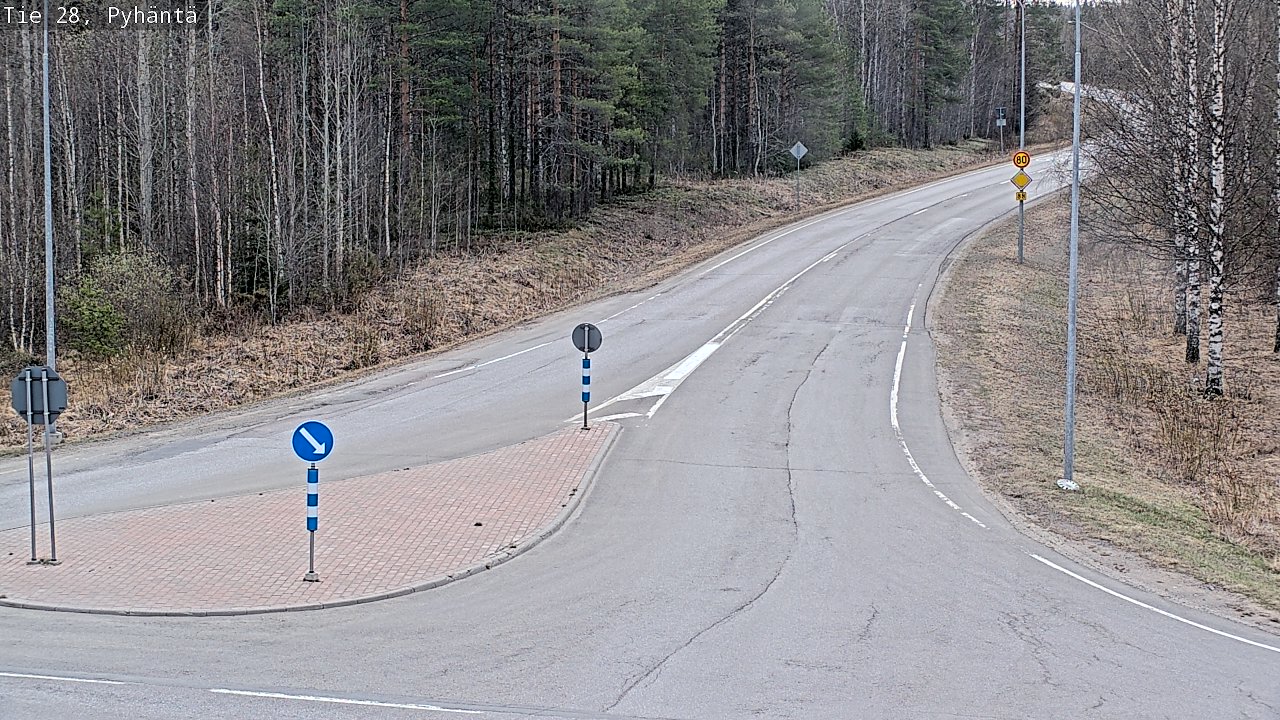 Weather Camera Image Väg 28 Pyhäntä, Pyhäntä, Pohjois-Pohjanmaa