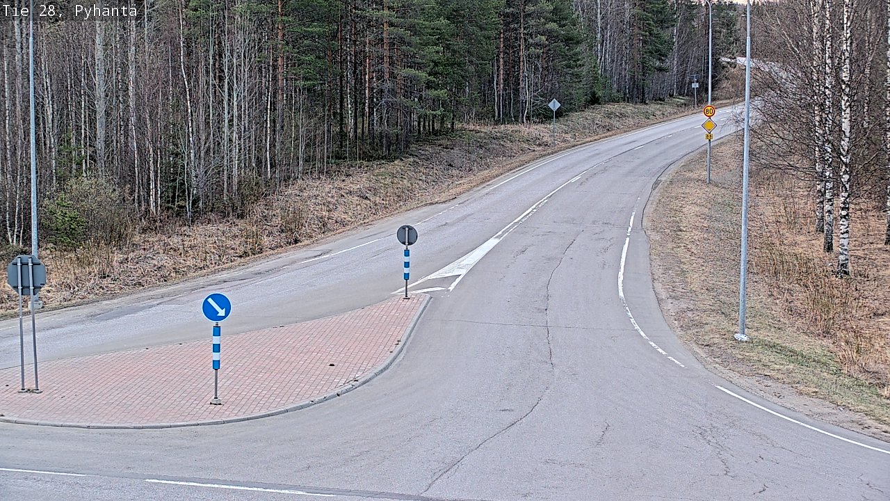 Weather Camera Image Väg 28 Pyhäntä, Pyhäntä, Pohjois-Pohjanmaa