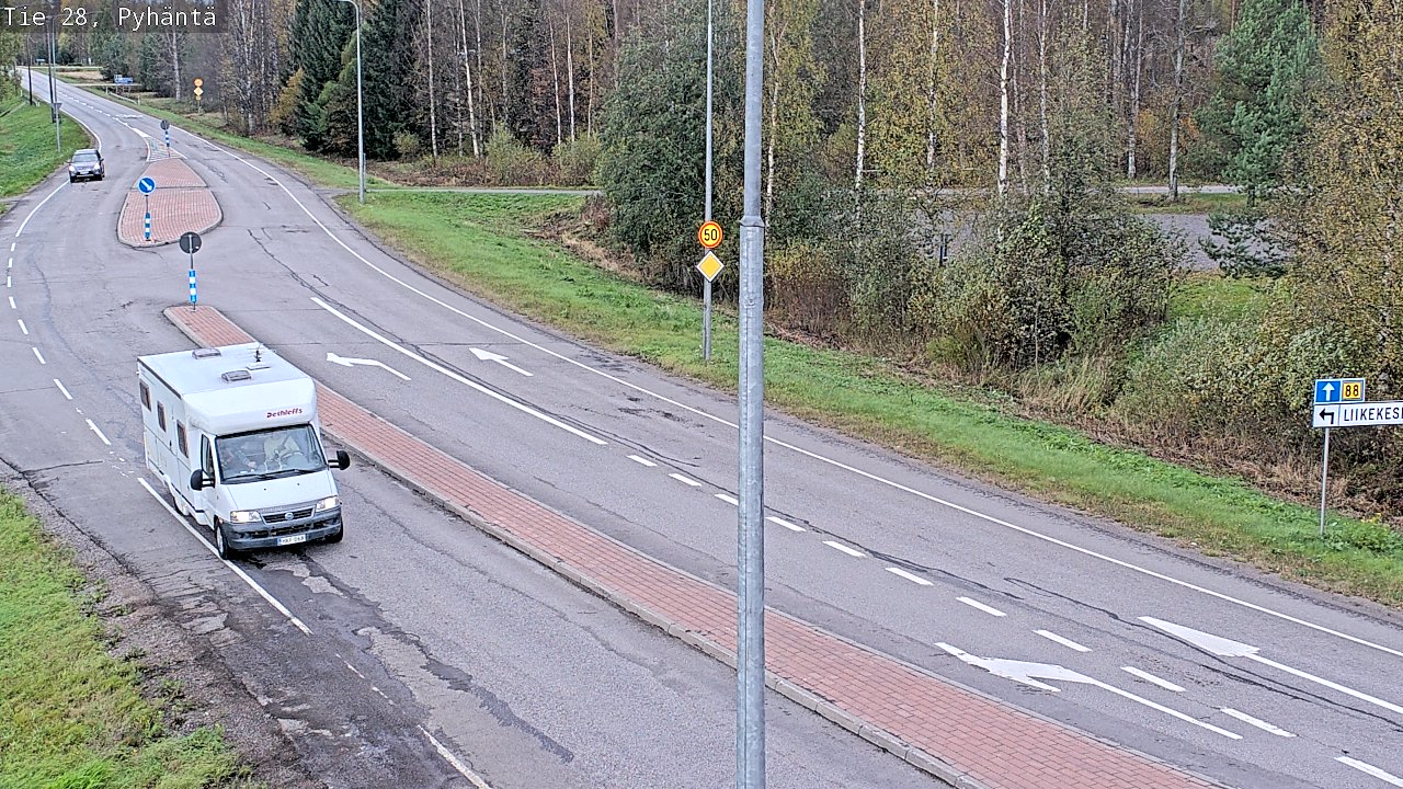 Weather Camera Image Väg 28 Pyhäntä, Pyhäntä, Pohjois-Pohjanmaa
