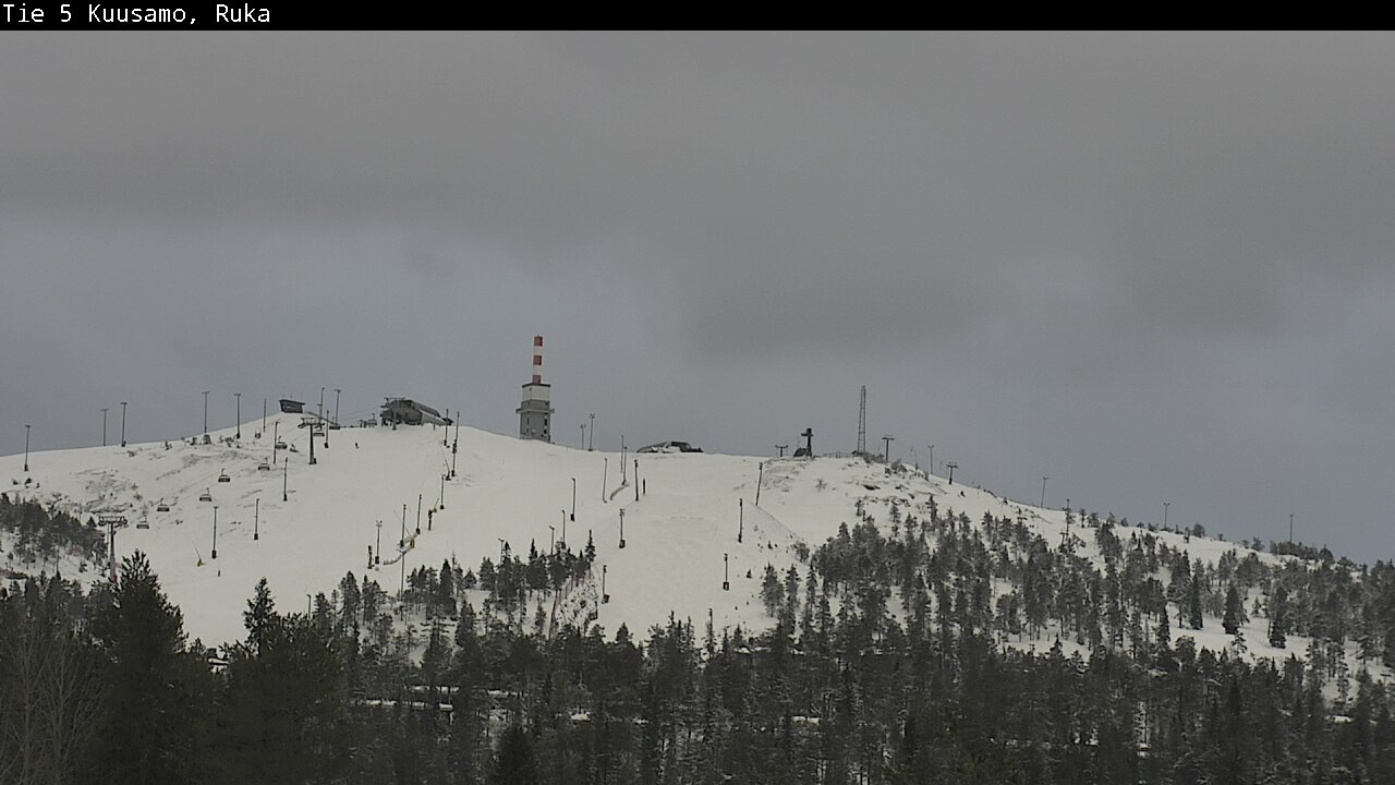 Weather Camera Image Väg 5 Kuusamo, Ruka, Kuusamo, Pohjois-Pohjanmaa