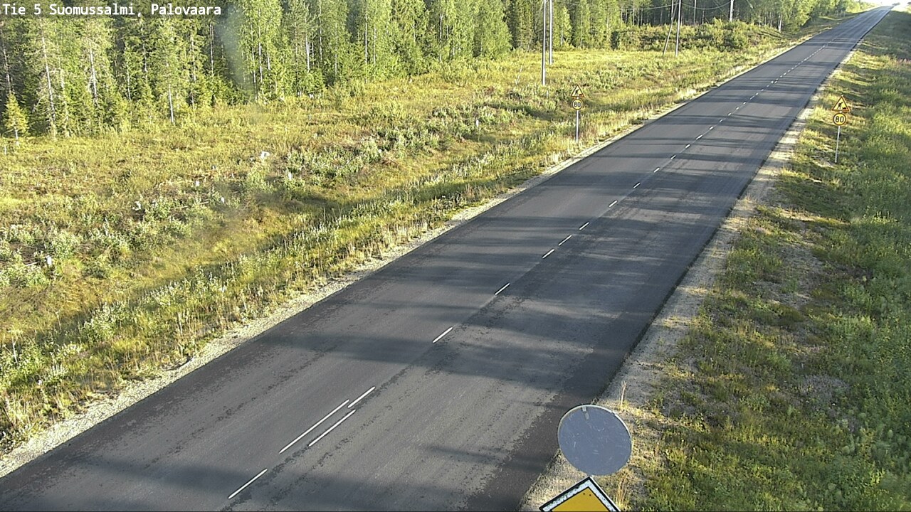 Weather Camera Image Väg 5 Suomussalmi, Palovaara, Suomussalmi, Kainuu