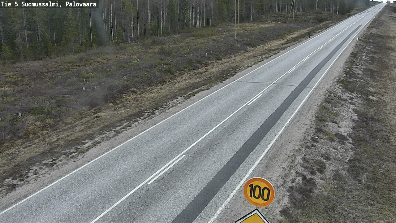 Weather Camera Image Väg 5 Suomussalmi, Palovaara, Suomussalmi, Kainuu