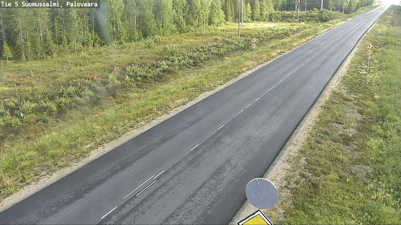 Weather Camera Image Väg 5 Suomussalmi, Palovaara, Suomussalmi, Kainuu
