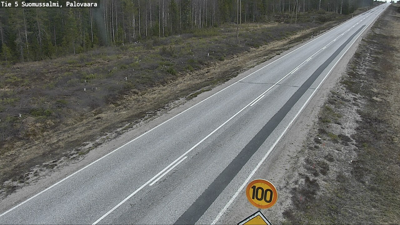 Weather Camera Image Väg 5 Suomussalmi, Palovaara, Suomussalmi, Kainuu