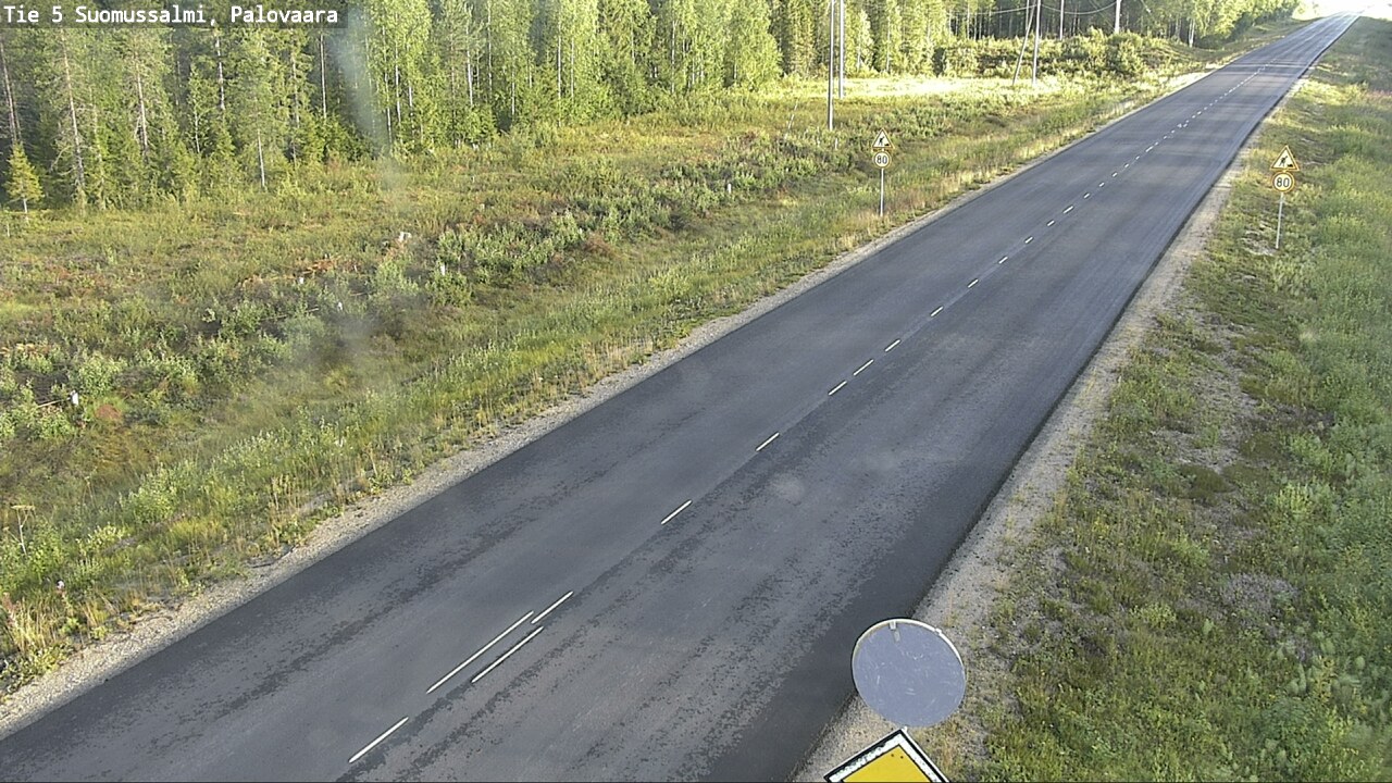 Weather Camera Image Väg 5 Suomussalmi, Palovaara, Suomussalmi, Kainuu