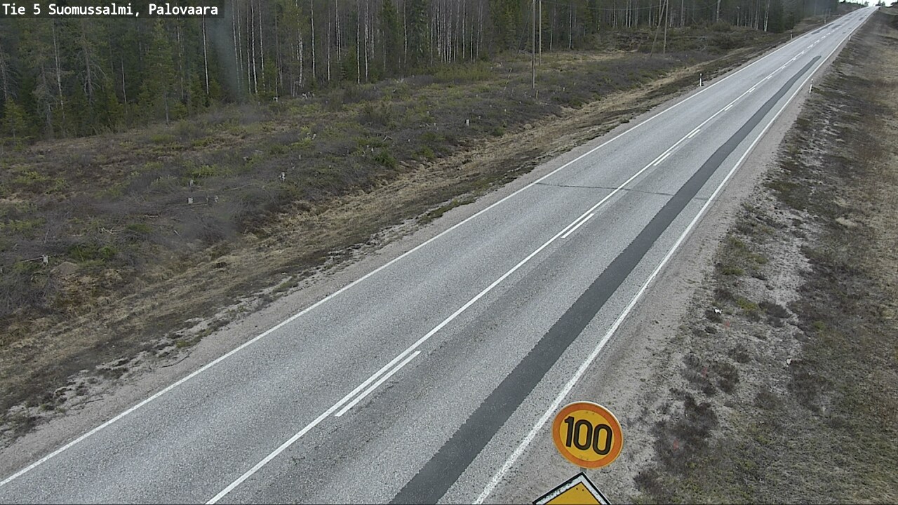 Weather Camera Image Väg 5 Suomussalmi, Palovaara, Suomussalmi, Kainuu
