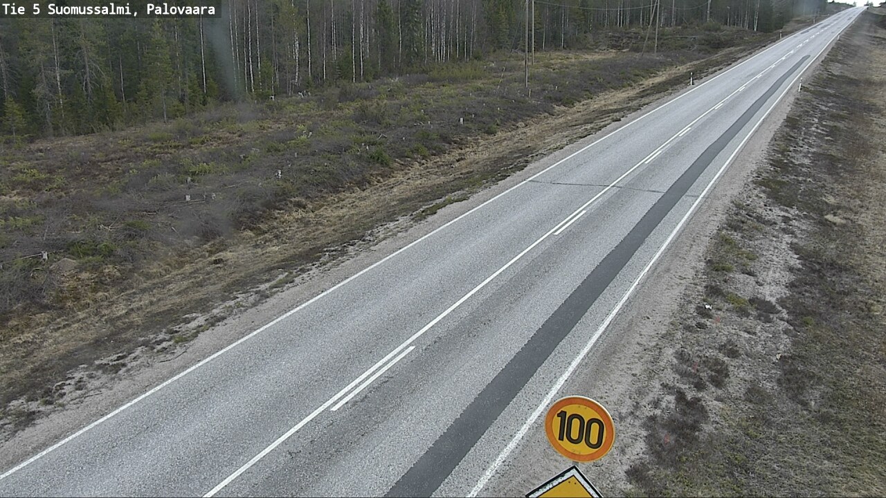 Weather Camera Image Väg 5 Suomussalmi, Palovaara, Suomussalmi, Kainuu
