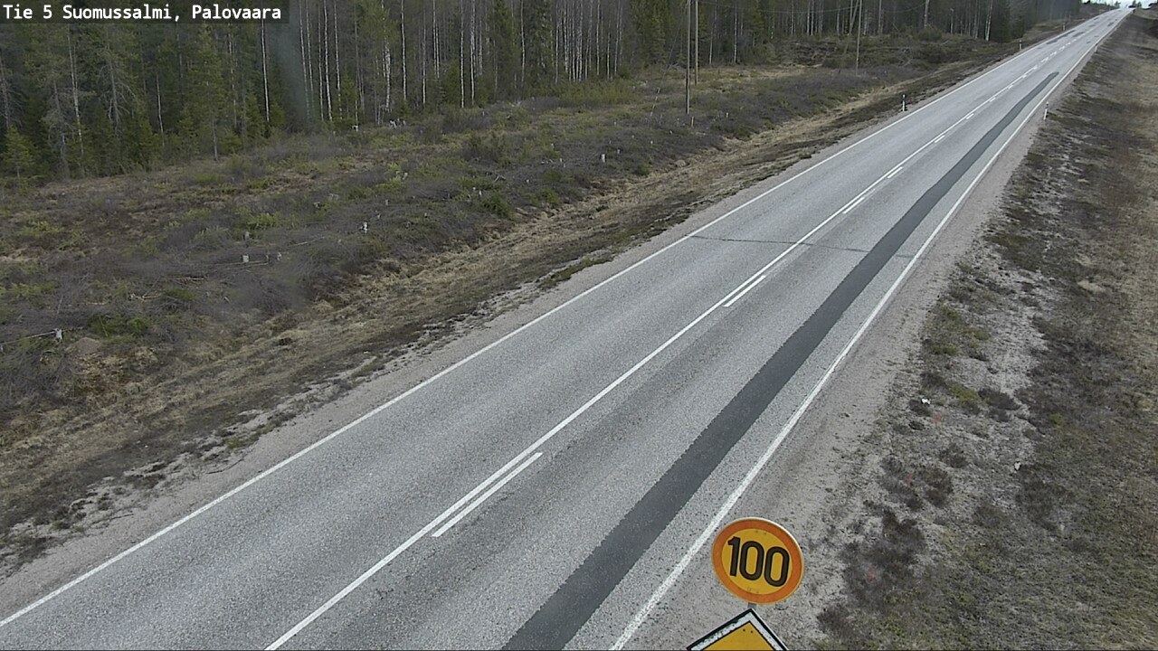 Weather Camera Image Väg 5 Suomussalmi, Palovaara, Suomussalmi, Kainuu