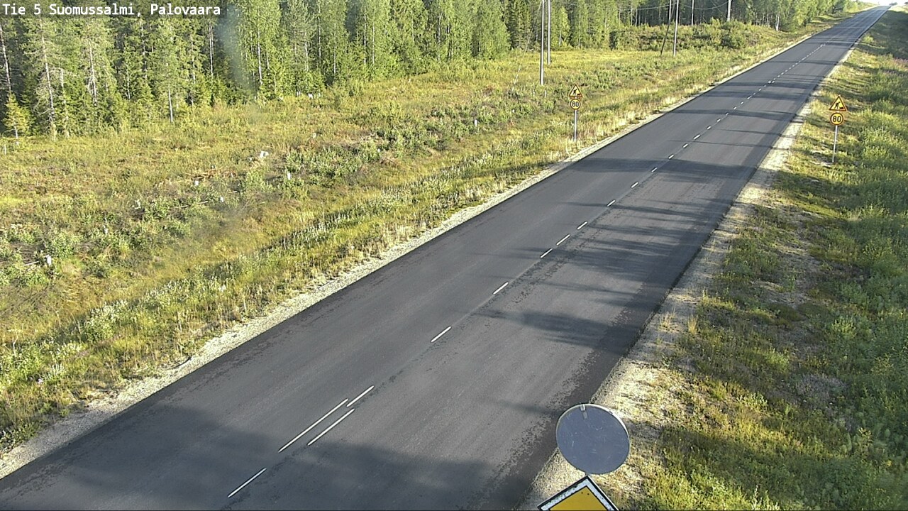 Weather Camera Image Väg 5 Suomussalmi, Palovaara, Suomussalmi, Kainuu