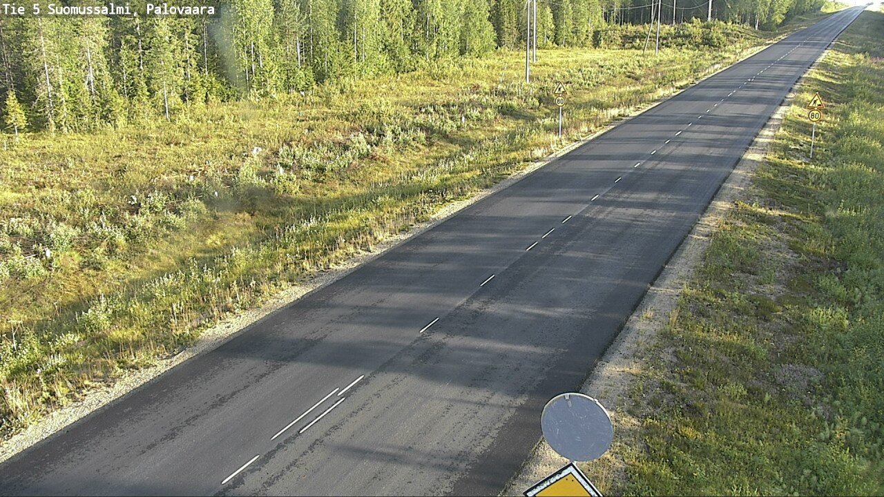 Weather Camera Image Väg 5 Suomussalmi, Palovaara, Suomussalmi, Kainuu