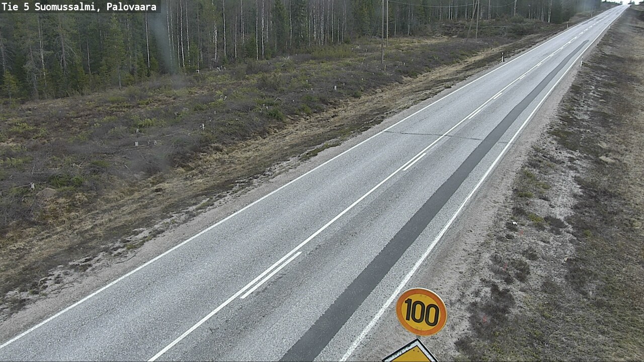Weather Camera Image Väg 5 Suomussalmi, Palovaara, Suomussalmi, Kainuu